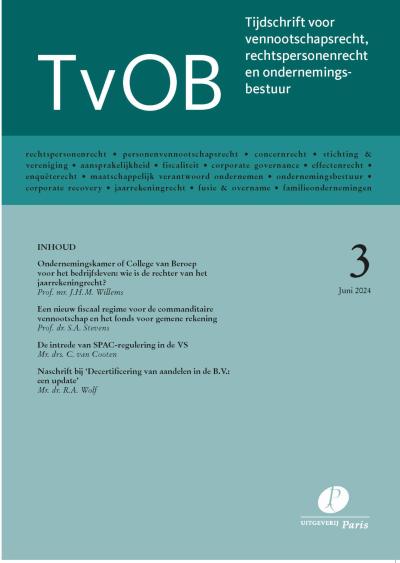 TvOB, Tijdschrift voor vennootschapsrecht, rechtspersonenrecht en ondernemingsbestuur