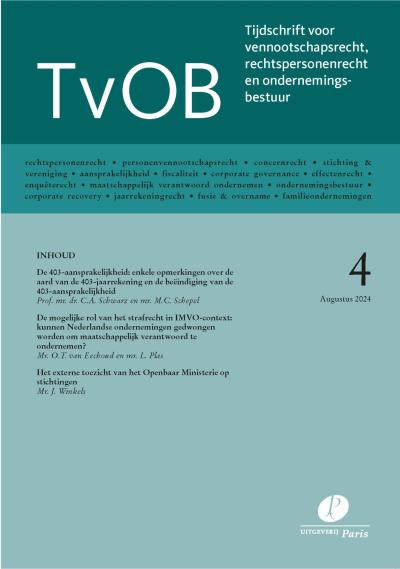 TvOB, Tijdschrift voor vennootschapsrecht, rechtspersonenrecht en ondernemingsbestuur